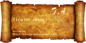 Tiroler Anna névjegykártya